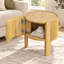 Table d'appoint ronde cannelée avec placard de rangement et porte à fermeture douce