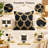 Golden Connection Black Pillow Cover 22x22