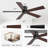 2 Pack 42" Brown Ceiling Fan With 3 Colors Led Light And Remote Control Modern Ceiling Fan With Reversible Quiet Motor & Light Memory Function
