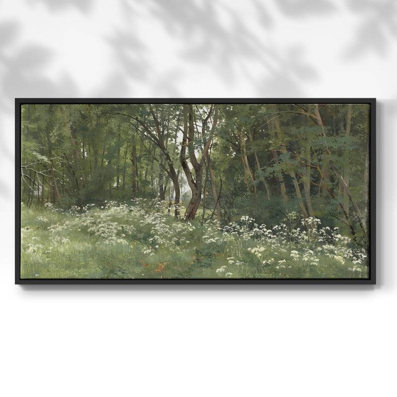 Série Paysage - Mxxv - Toile tendue avec châssis encadré - Prêt à être accroché, H 17 po x l 33 po, Noir