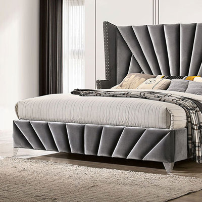 Upholstered Wingback Bed