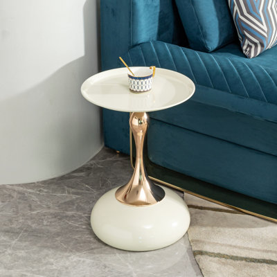Petite table d'appoint ronde pour petits espaces, table basse, petite table basse de salon, table de bout blanche