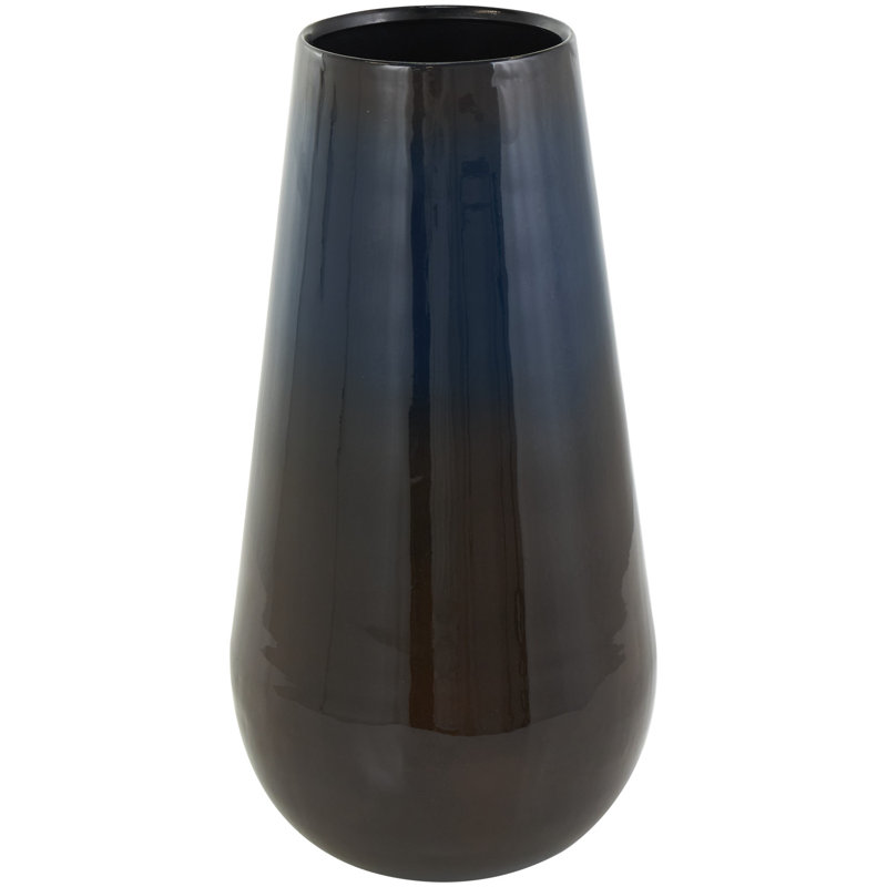 Vase de table en métal Prudenville, H 15,85 po x l 7,9 po x P 7,95 po
