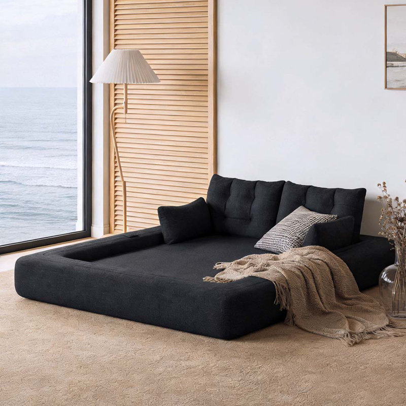 Canapé-lit pliable multifonctionnel 78,7 po, Noir