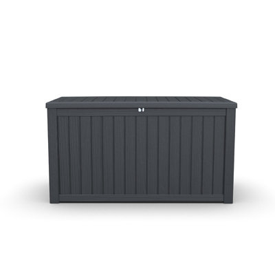 Grande boîte de rangement extérieure 180 gallons ， pour meubles de patio, coussins d'extérieur, outils de jardin et équipement de sport / piscine, résine imperméable, verrouillable, noir