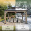 Pavillon de jardin en cèdre 12 po x 10 pi avec toit en acier galvanisé double pour patio, cour arrière et terrasse