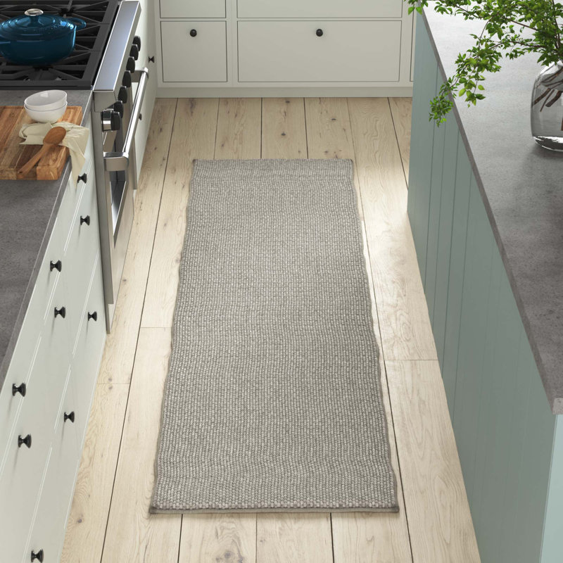 Elle Handmade Silver Rug, Runner 2'3" x 14'