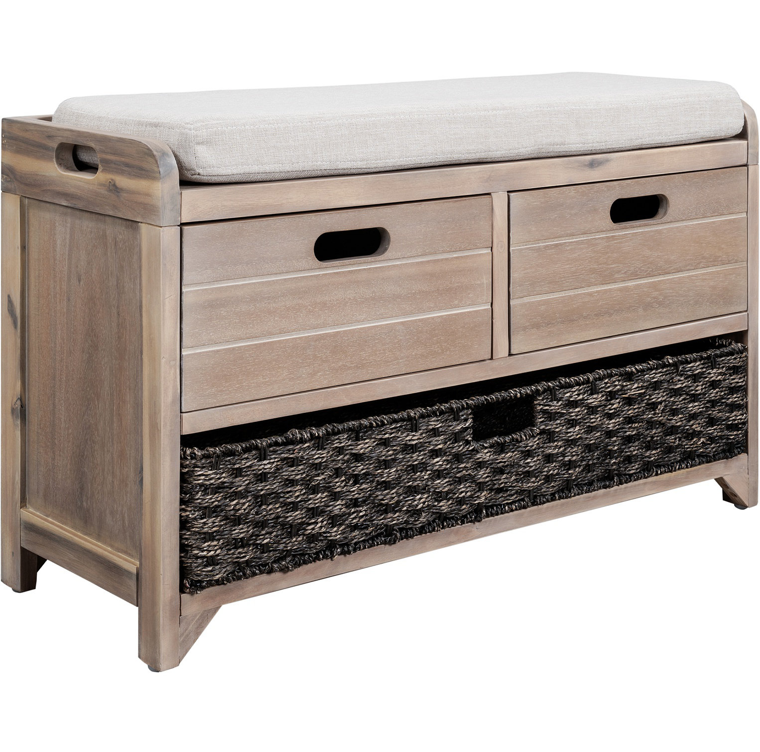 Lipoton Solid Wood Drawer Storage Bench, Shoe Storage Shoe