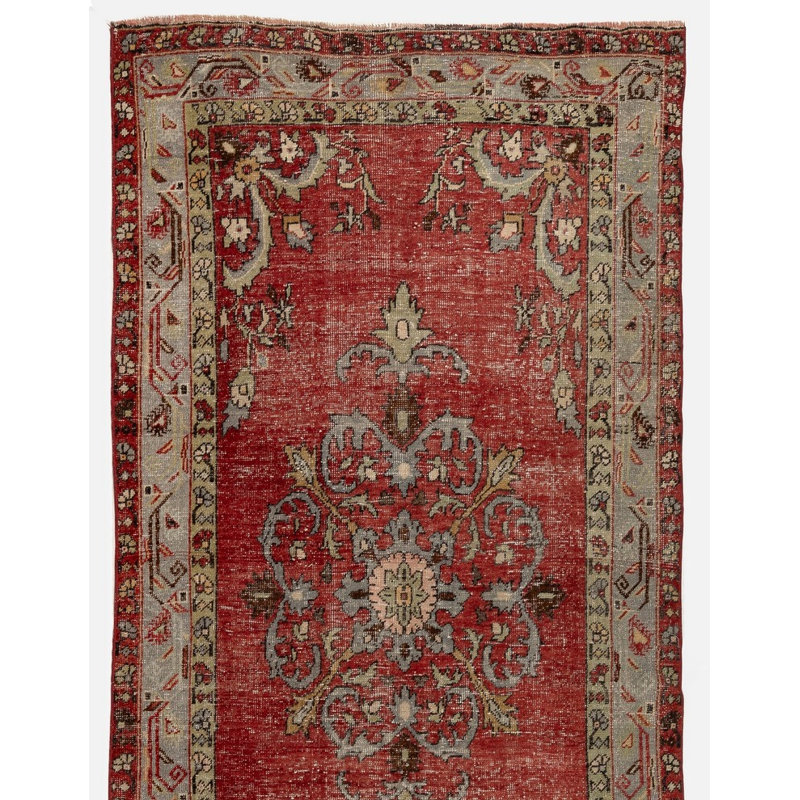 Tapis de couloir turc unique en laine noué à la main