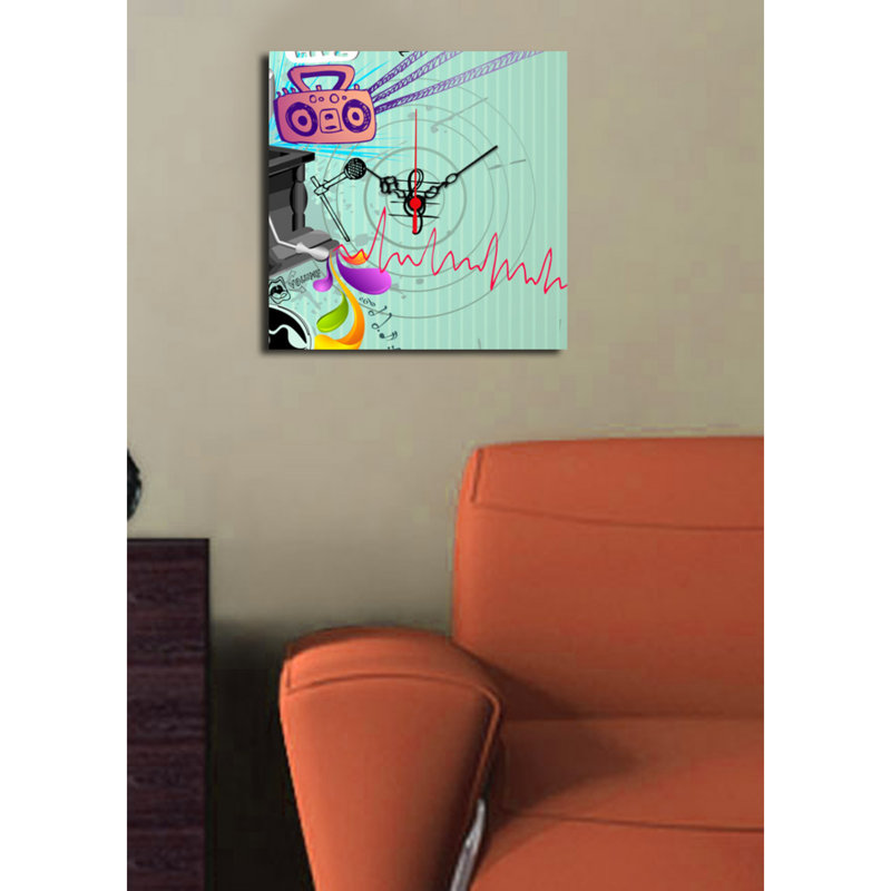 Horloge murale élégante en toile 11 po x 11 po | 100% toile de suède, cadre 100% bois (épaisseur: 1,2 po) | Parfait pour la décoration intérieure, le salon, le bureau, le style intemporel et la fonctionnalité