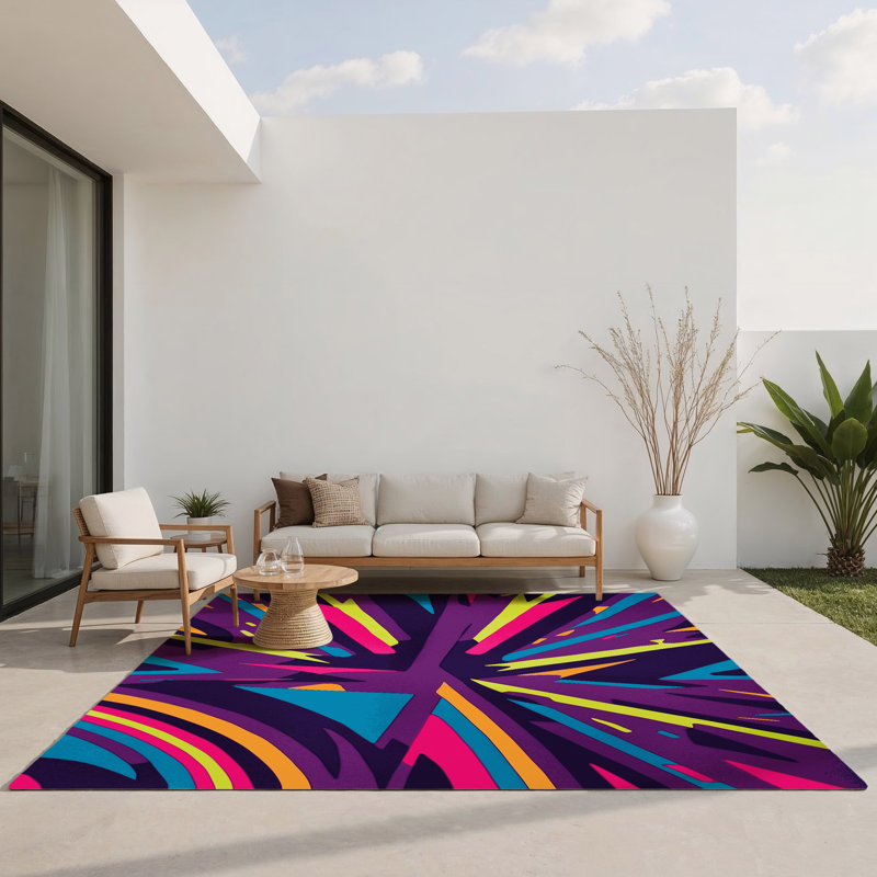Tapis intérieur et extérieur Radiant Rift, Rectangle 1 pi 6 po x 2 pi 6 po