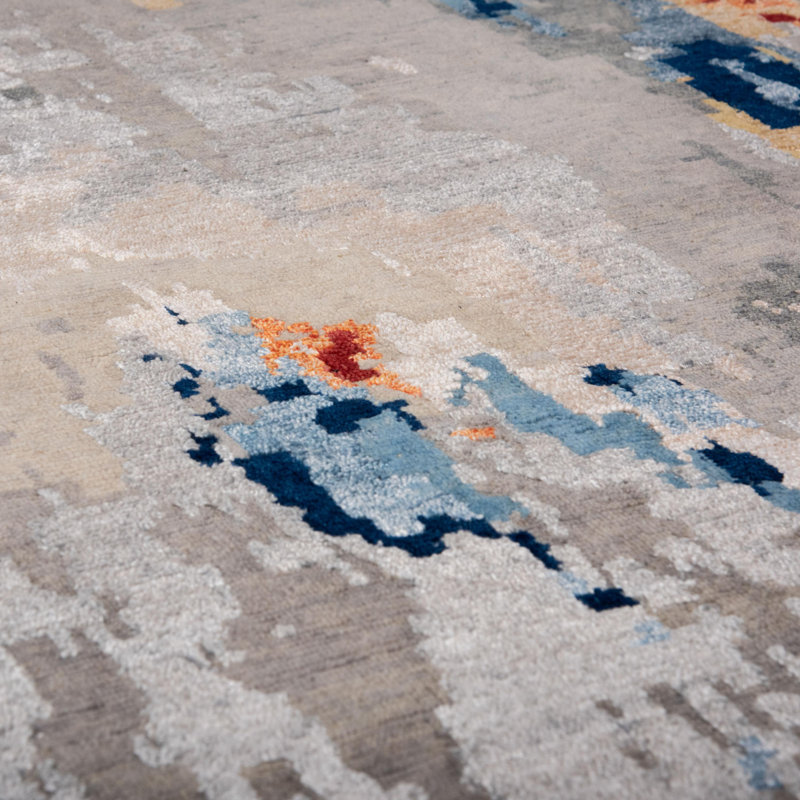 Tapis en laine noué à la main, Tapis de couloir 4 pi 6 po x 9 pi