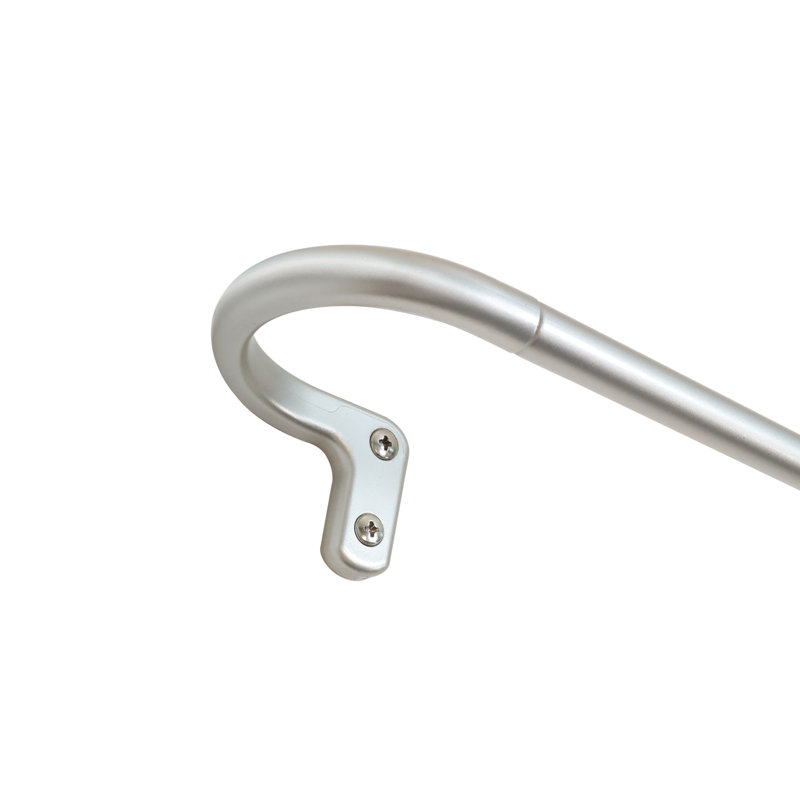Tringle à rideaux simple réglable en métal Justi, Argent argent, H 2,5 po x l 86 po x P 3,5 po