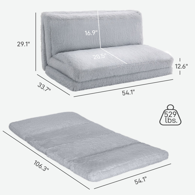 Canapé-lit Bean Bag, Gris