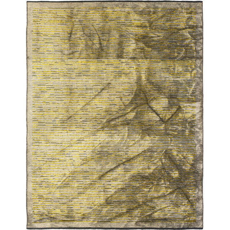 Tapis jaune / beige / gris Rapture, Rectangle 7 pi 10 po x 11 pi 2 po