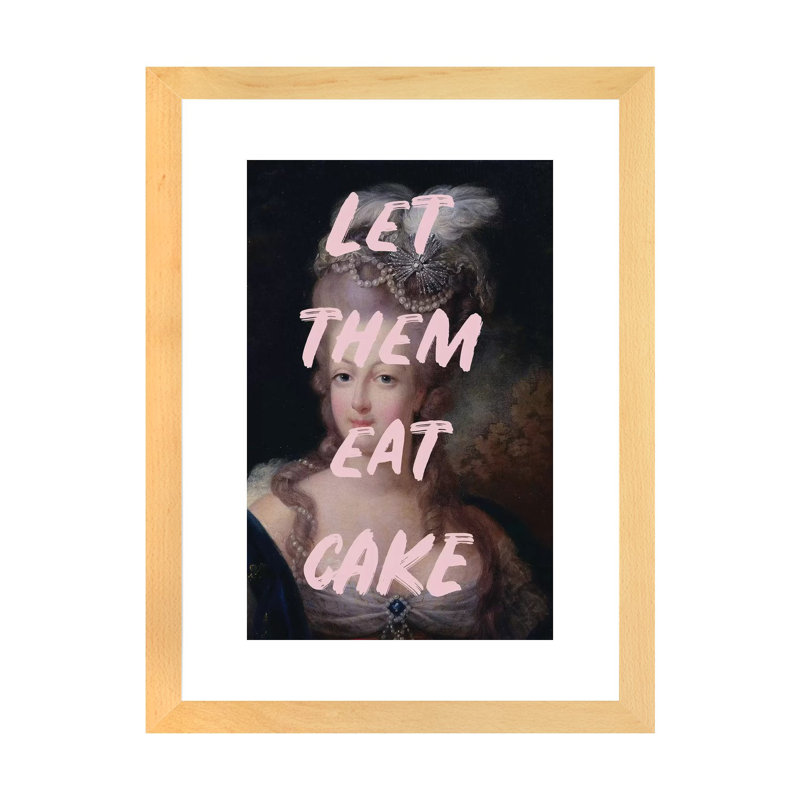 «Let Them Eat Cake Graffiti» par Ruby and B - impression d'art graphique, Blanc, H 24 po x l 16 po x P 1 po