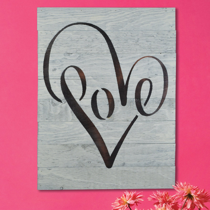 Décoration murale en bois love