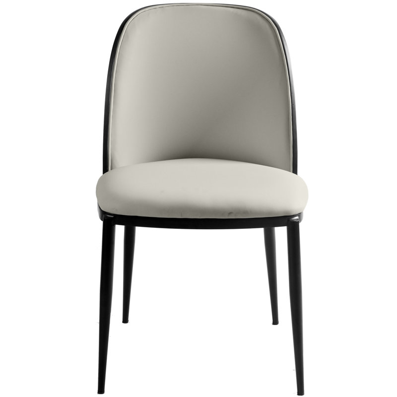 Larenzo 18.7'' H Upholstered Metal Side Chair, Black/Platinum Blue