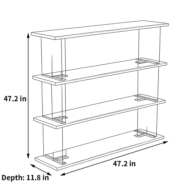 Une belle et grande bibliothèque, (4 Shelves) 47.20"H x 47.20"W x 11.80"D
