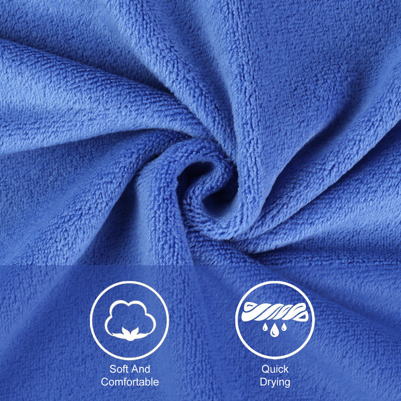 Microfiber Bath Towel Set for Bathroom,6 Pieces 30" x 60", Blue