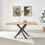 Aminata Veneer & Metal Round Dining Table With Arvey Oak Veneer Chairs - Modern Statement Design-1132904486-1132904484