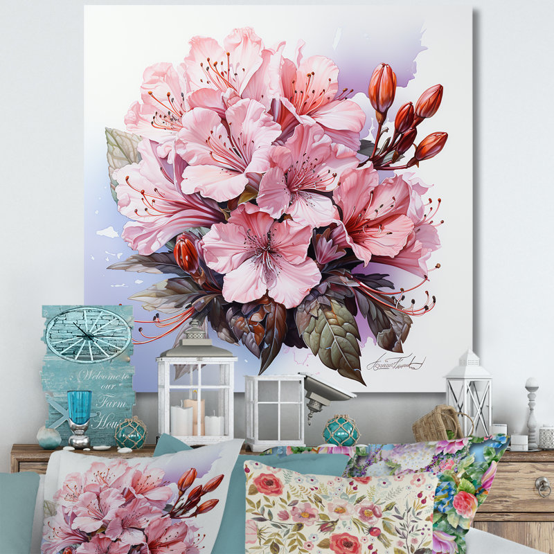 «Rhododendron Charm Bouquet In Winter», reproduction sur toile, Toile tendue, H 36 po x l 36 po x P 1,5 po