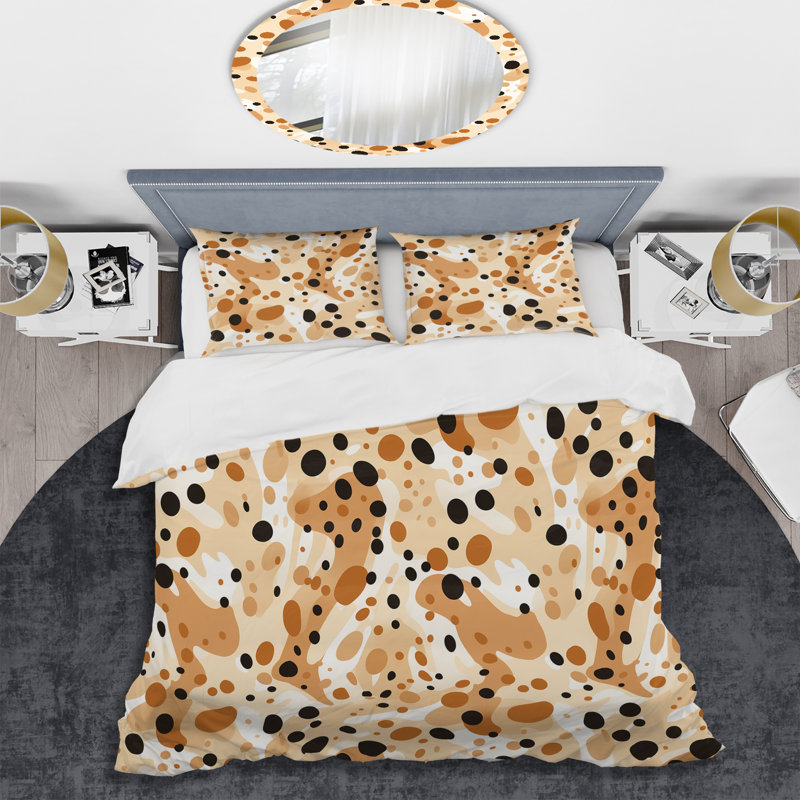 Literie beige Sphinx Spots III, Housse de couette simple + 1 taie décorative stan