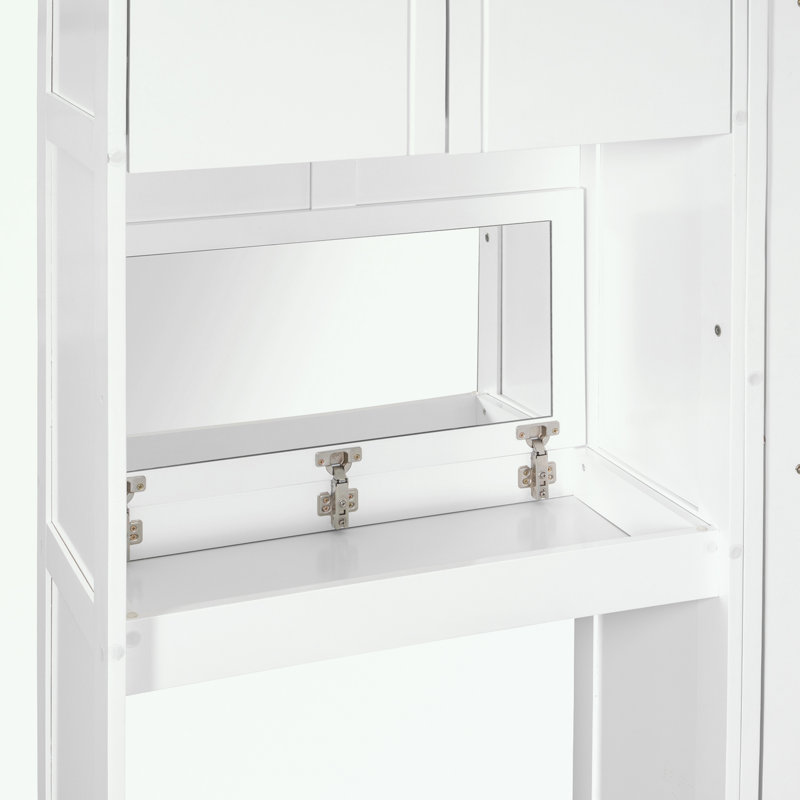 Grand lit escamotable avec bureau, coiffeuse et armoires, Blanc
