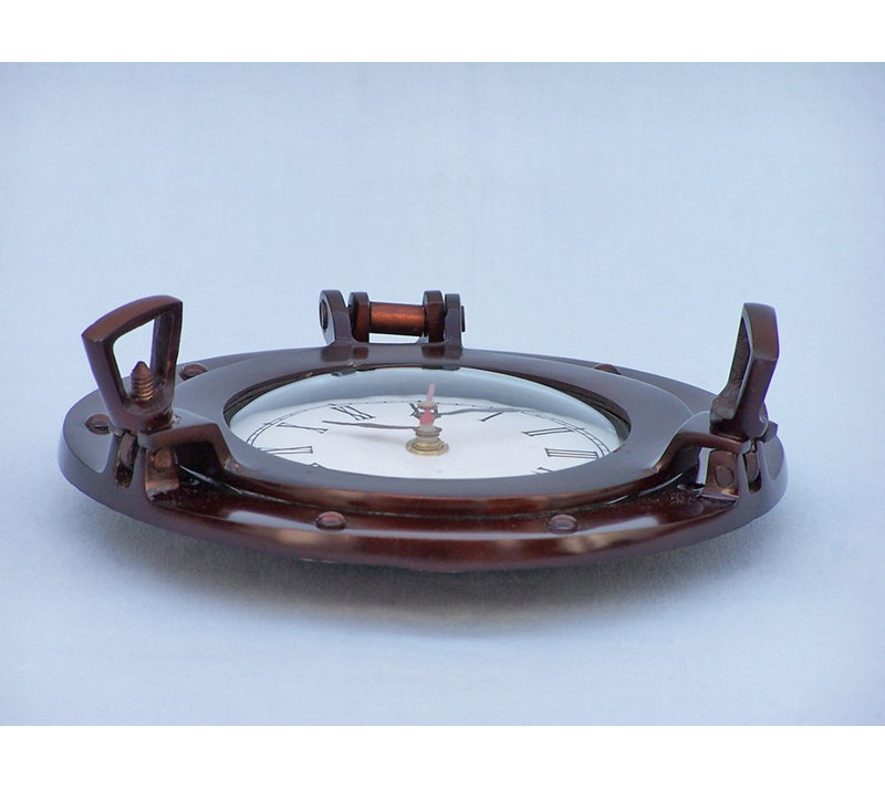 Horloge murale hublot 6 ", Cuivre antique
