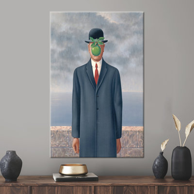 Famous 3D Canvas, The Son Of Man Printed, Man And Apple Poster, Surreal Canvas Print, Baby Boy Gift Personalized,