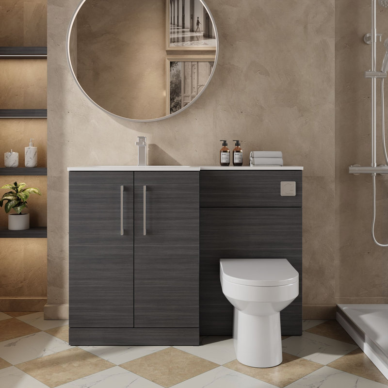 Teriq 1105 mm Bathroom Vanity, Anthracite Woodgrain