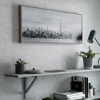 Bonne Nuit Paris Skyline - Graphic Art Print on Canvas