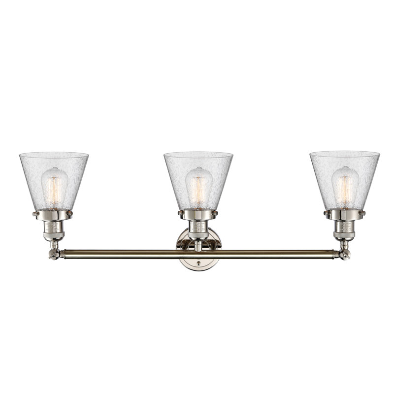 Éclairage pour meuble-lavabo 3 lumières Shauna Cone, DEL, Nickel poli