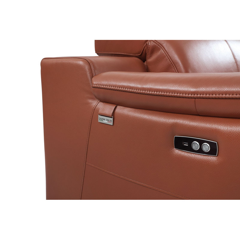 Kingswood Genuine Italian Leather Power Recliner Chair, Camel Genuine Leather