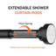 76cm Straight Tension Shower Curtain Pole & Hook Set-580630119
