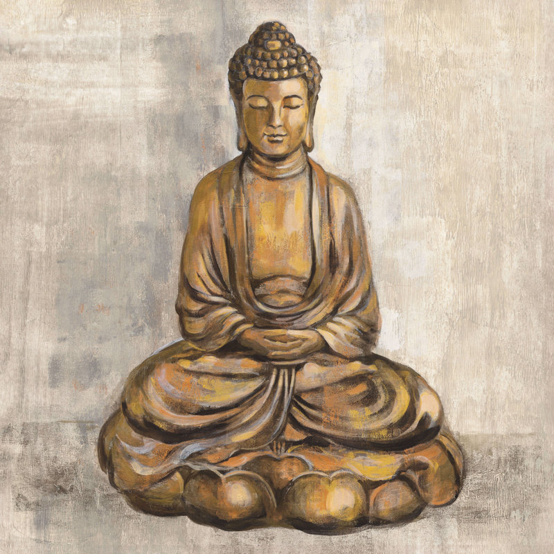«Bronze Buddha» par Silvia Vassileva, reproduction d'art sur toile sans cadre, H 20 po x l 20 po
