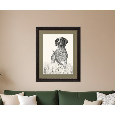 Hunting Dog Brown Framed Print Wall Art