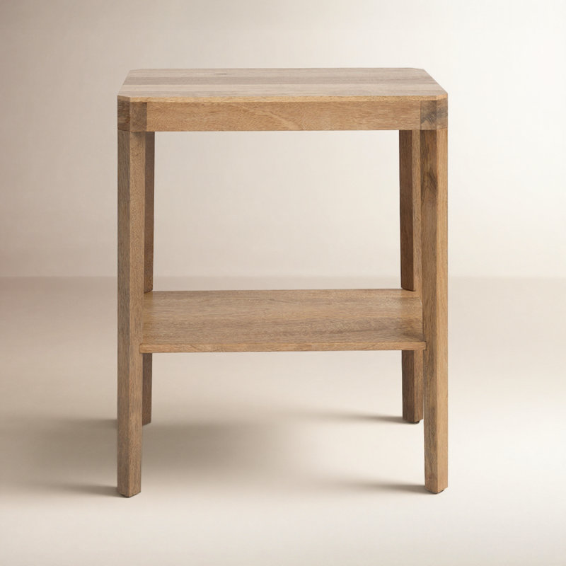 Ardentown Solid Wood End Table, 24.25" H x 16" W x 10" D, Dark Brown