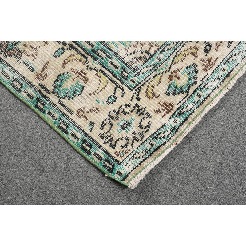 Grand tapis turc beige en laine Oushak rétro pour un décor de style oriental