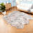 Luxurious Plush White and Gray Faux Sheepskin Rug-539383988