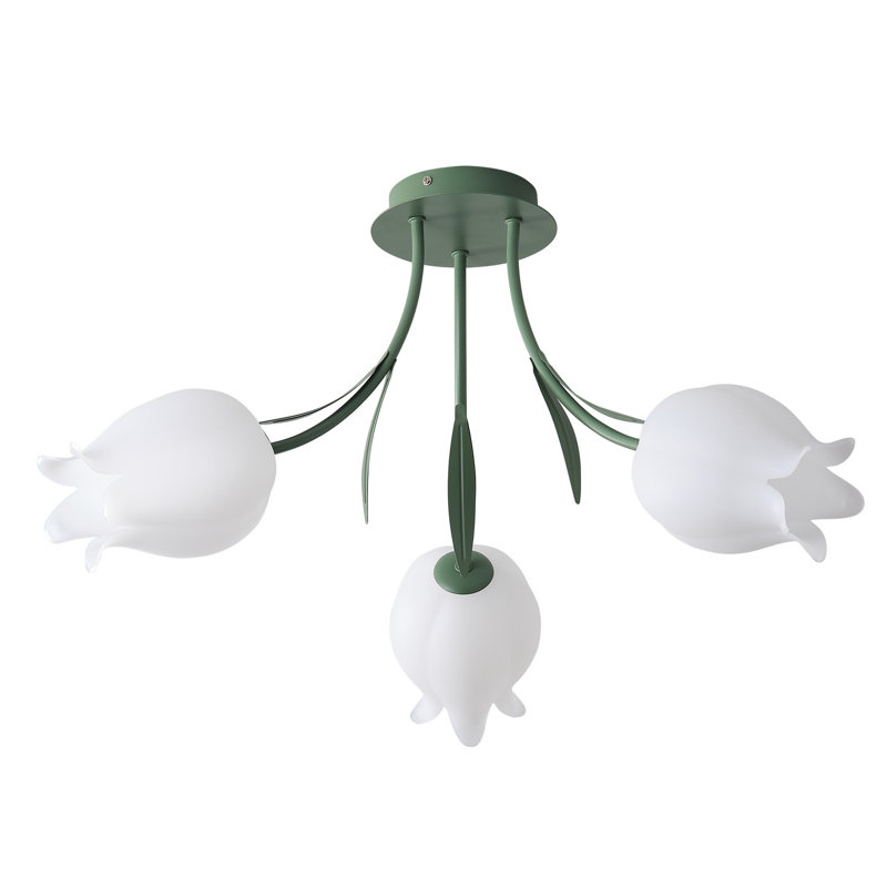 3-lamp flower shaped dimmable iron ceiling light