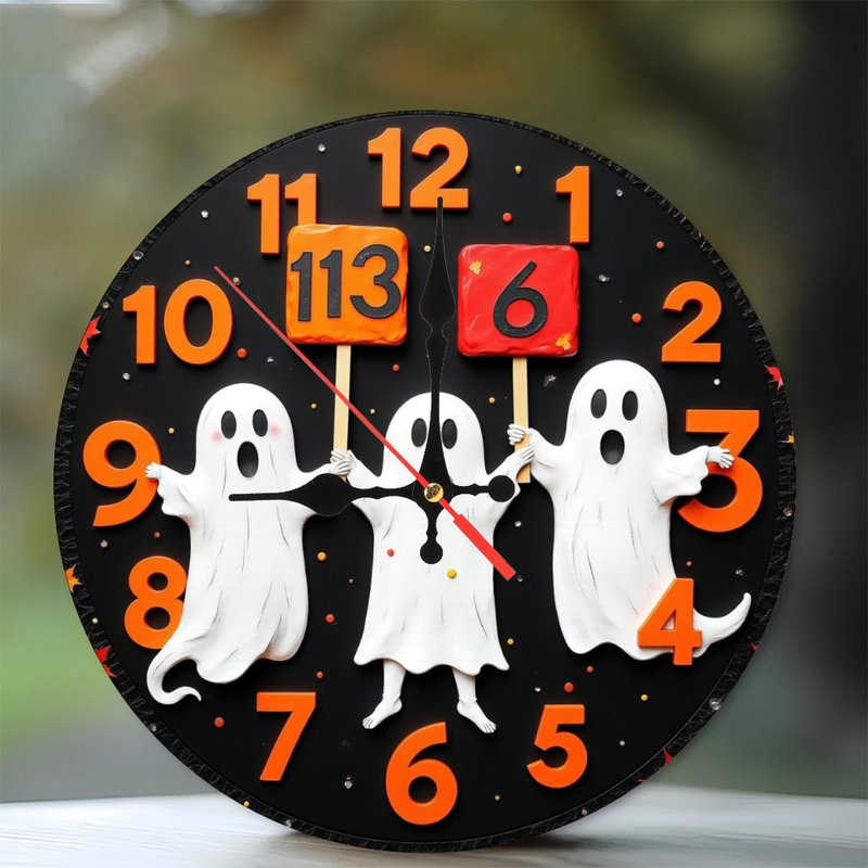 Ghosts Holding Clock Numbers