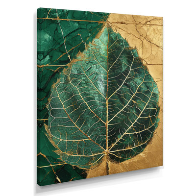 Ornemental feuille rétro or I - feuilles, art mural