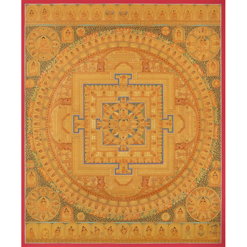 Bouddha Mandala Thangka (Thangka sans brocart)