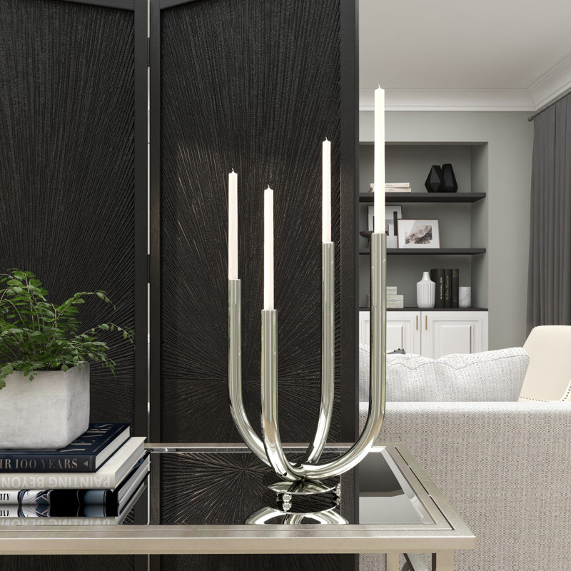 Bianca Stainless Steel Tabletop Candelabra