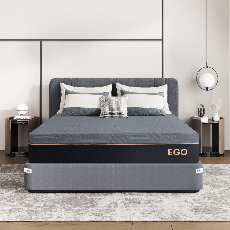 Matelas en mousse viscoélastique imprégnée de cuivre mi-ferme 12 po EGOHome, Lit simple