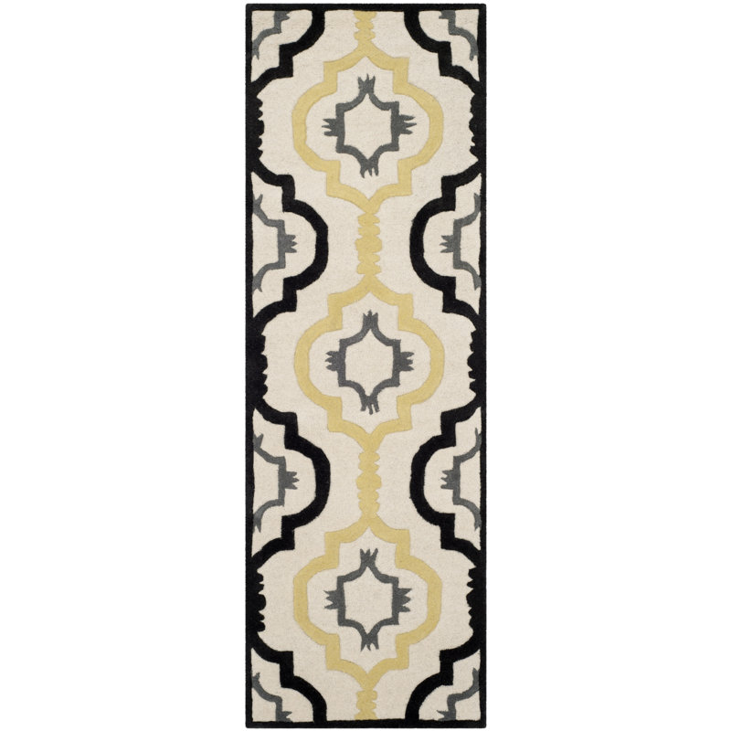 Carolene Hand Tufted Wool Geometric Rug, Runner 2'3" x 7'