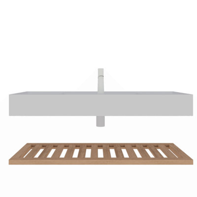 48" Bathroom Vanity With Vessel Sink Wall-Mounted Floating Rectangular Acrylic Integrated Basin Without Faucet