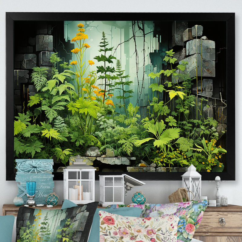 Blooming Urban Harvest, H 30 po x l 40 po x P 1,5 po, Cadre simple noir