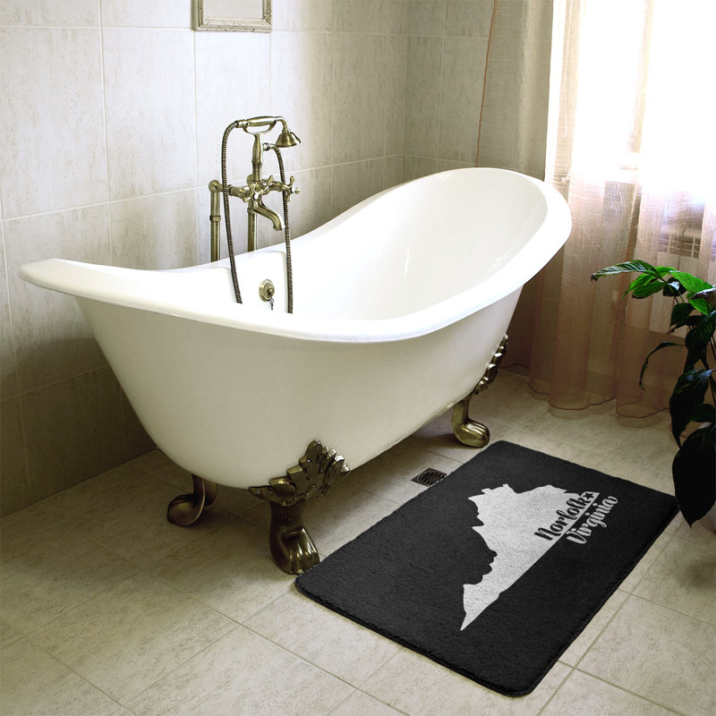 Tapis de bain antidérapant Colors, L 21 po x L 34 po, Norfolk, Virginie, Noir